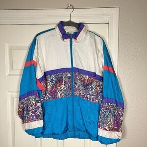 Vintage Bold Spirit Womens Track Suit Windbreaker Jacket Sz Large 80s 90s Retro